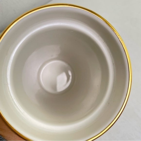 STARBUCKS Vintage 2014 Black Hearts White Ceramic Tumbler Gold Rim Collectible - Picture 6 of 8